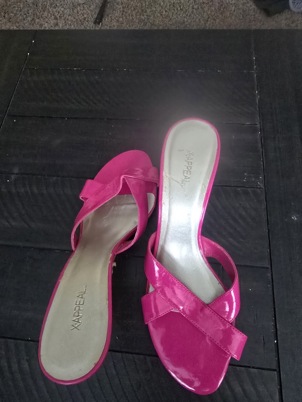 Xappeal Hot Pink Patent Slide Mules